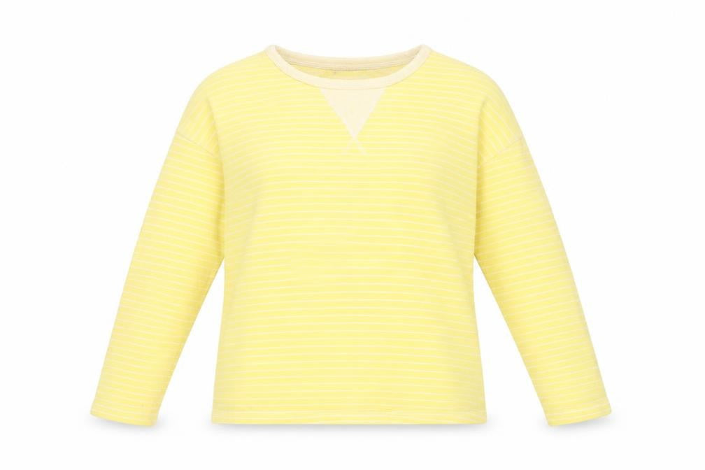 Marks & Spencer Women Yellow Striped Pullover Sweatshirt UK 8