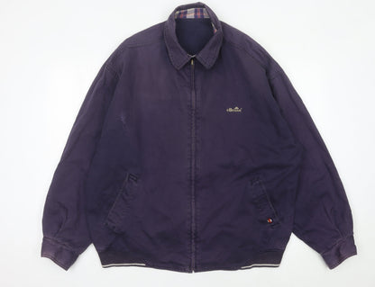 Additional front view of Ellesse Men's Purple Cotton Basic Jacket L Vintage Casual Zip