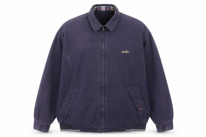 Front view of Ellesse Men's Purple Cotton Basic Jacket L Vintage Casual Zip