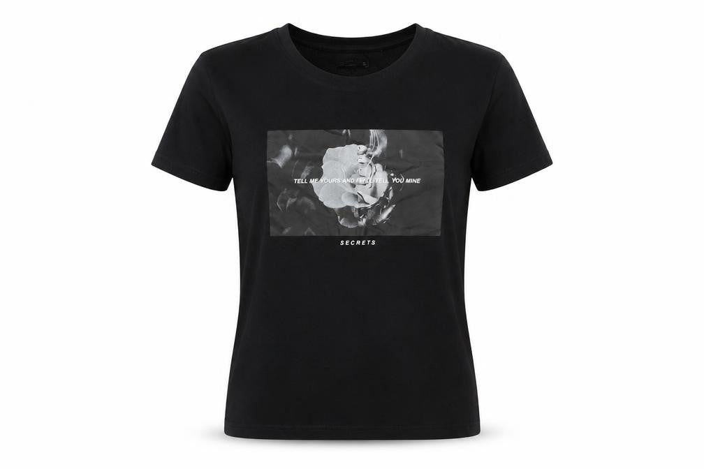 Cropp Women’s Black XS Graphic Cotton T-Shirt Casual