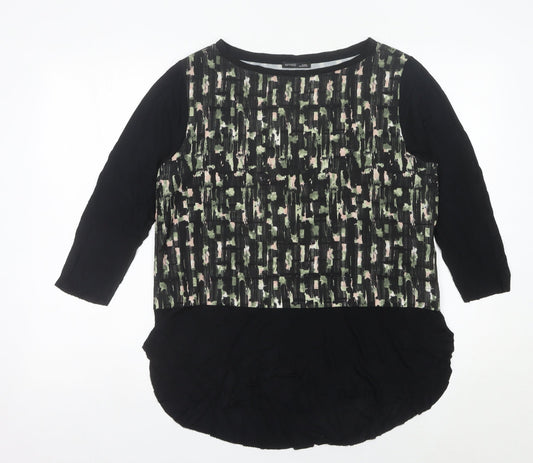 Zara Women’s Black Green Pink Geometric Tunic Blouse M