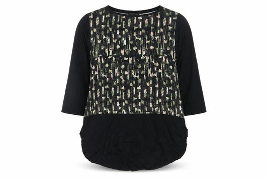 Zara Women’s Black Green Pink Geometric Tunic Blouse M