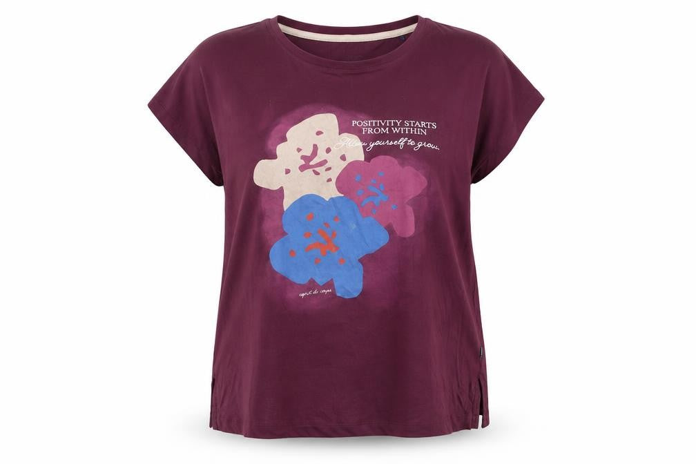 EDC Women’s Purple Floral Print T-Shirt XL Relaxed Fit