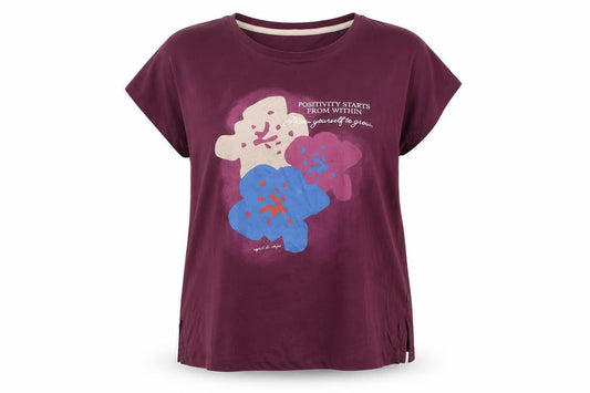 EDC Women’s Purple Floral Print T-Shirt XL Relaxed Fit