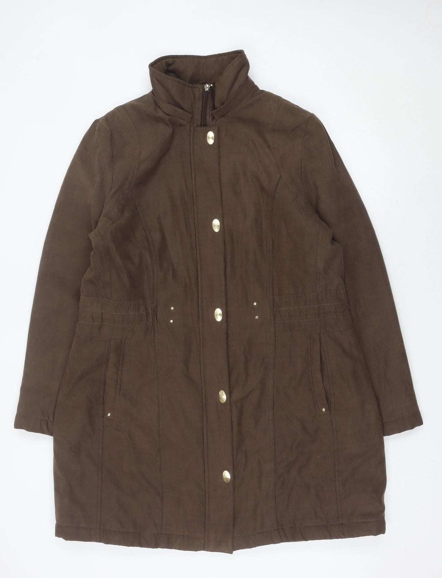 Anna Rose Women’s Brown Mid-Length Overcoat Size L Polyester