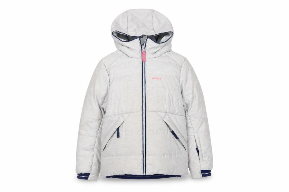 Wedze Boys Grey Ski Jacket 6 Years Hooded Waterproof Insulated Winter Coat