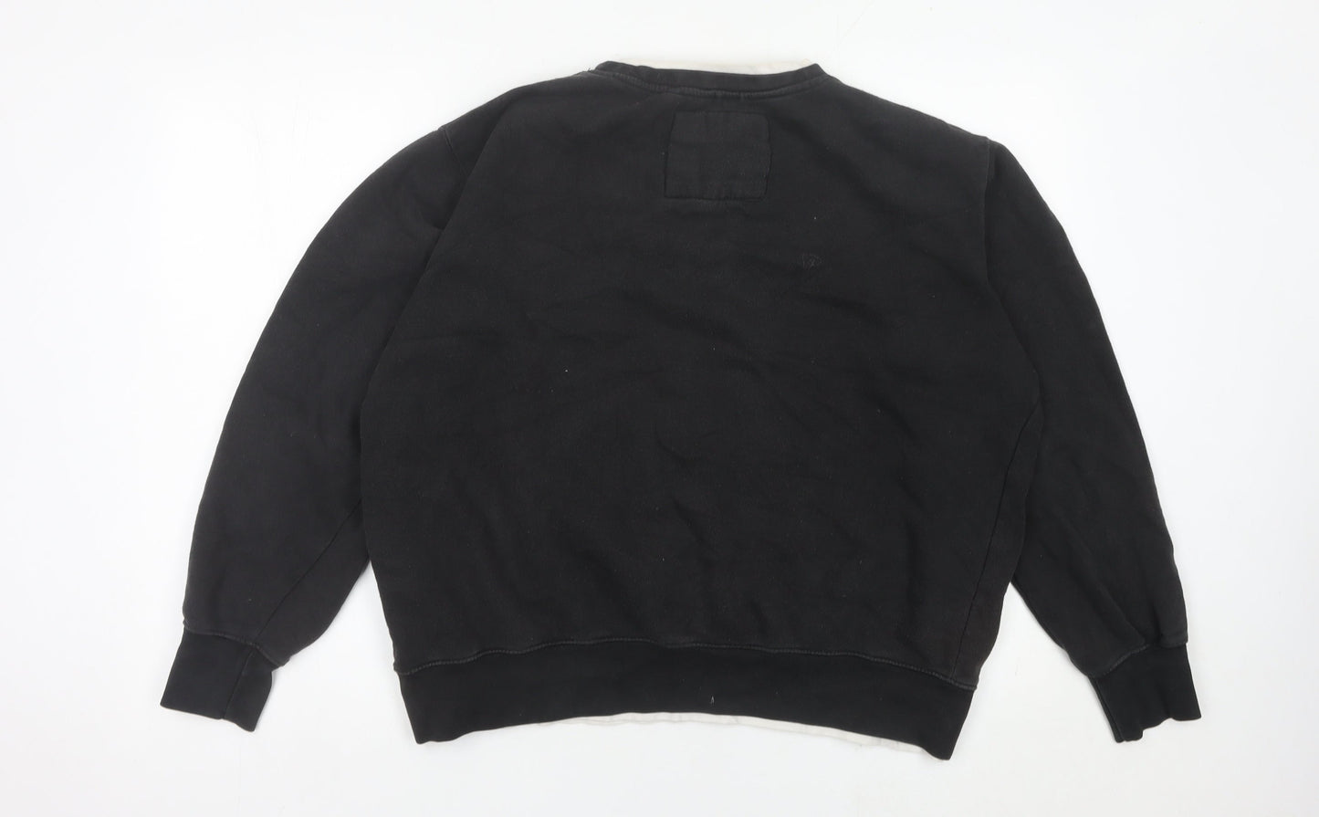 Pull&Bear Mens Black Small Sweatshirt Crew Neck Long Sleeve Pullover