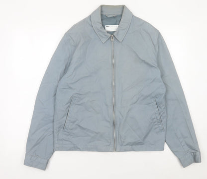 Front view of ASOS DESIGN Men’s Grey Cotton Zip Jacket M 38-40" Regular Fit Casual