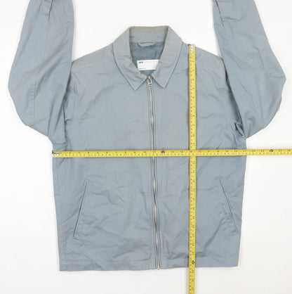 Back view of ASOS DESIGN Men’s Grey Cotton Zip Jacket M 38-40" Regular Fit Casual
