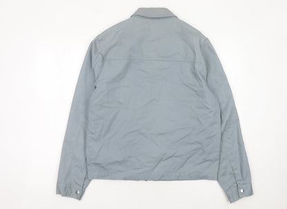 Close-up detail of ASOS DESIGN Men’s Grey Cotton Zip Jacket M 38-40" Regular Fit Casual