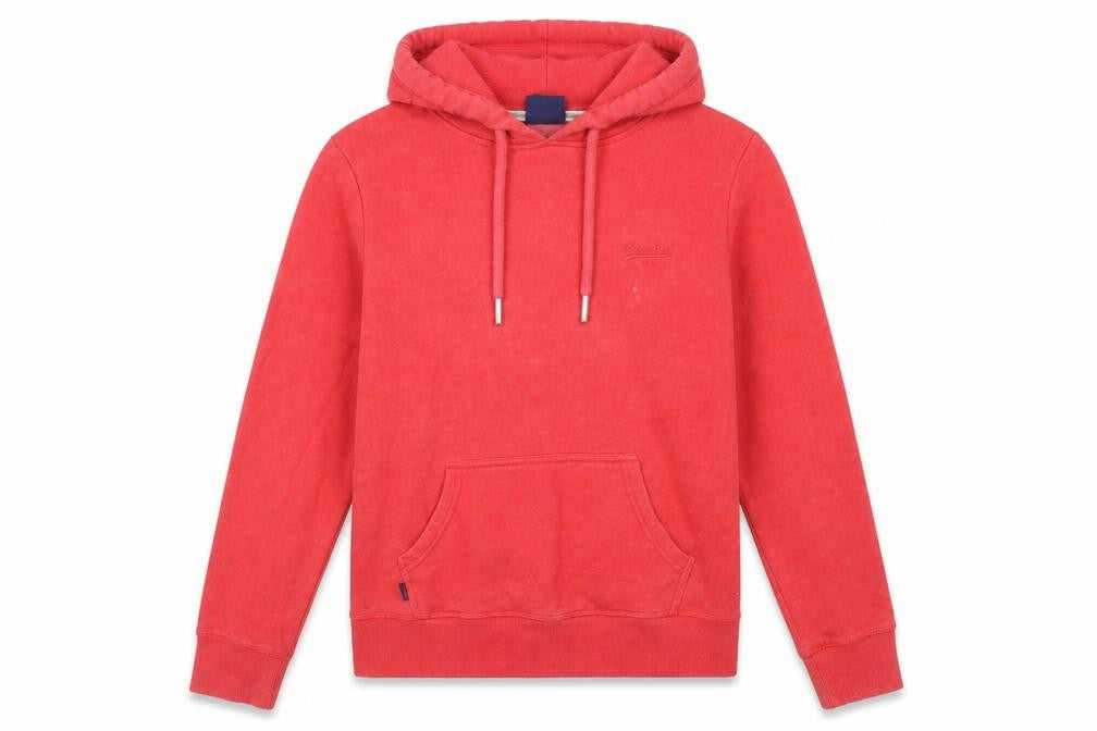 Superdry Womens Red Pullover Hoodie Size 12 Cotton Blend