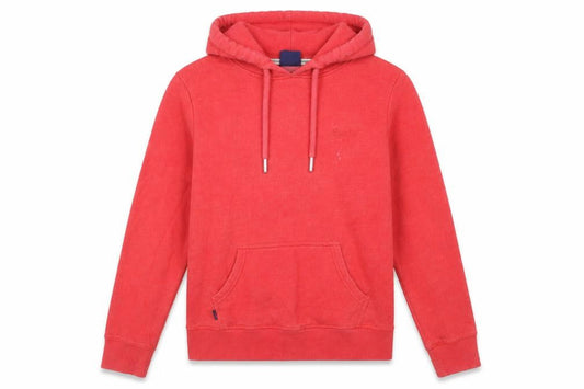 Superdry Womens Red Pullover Hoodie Size 12 Cotton Blend