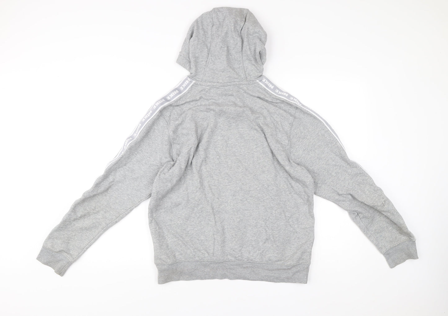 Nike Men’s Grey Pullover Hoodie Small Logo Tape Sportswear