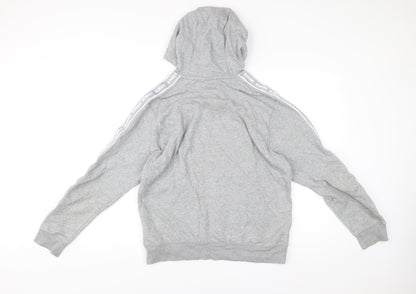 Nike Men’s Grey Pullover Hoodie Small Logo Tape Sportswear