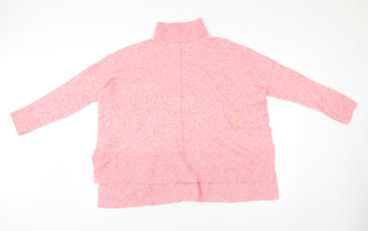 Phase Eight Women’s Pink Roll Neck Pullover Jumper Size M Wool Blend