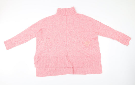 Phase Eight Women’s Pink Roll Neck Pullover Jumper Size M Wool Blend