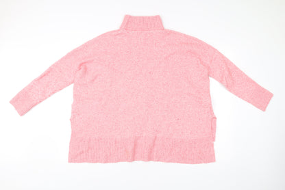 Phase Eight Women’s Pink Roll Neck Pullover Jumper Size M Wool Blend