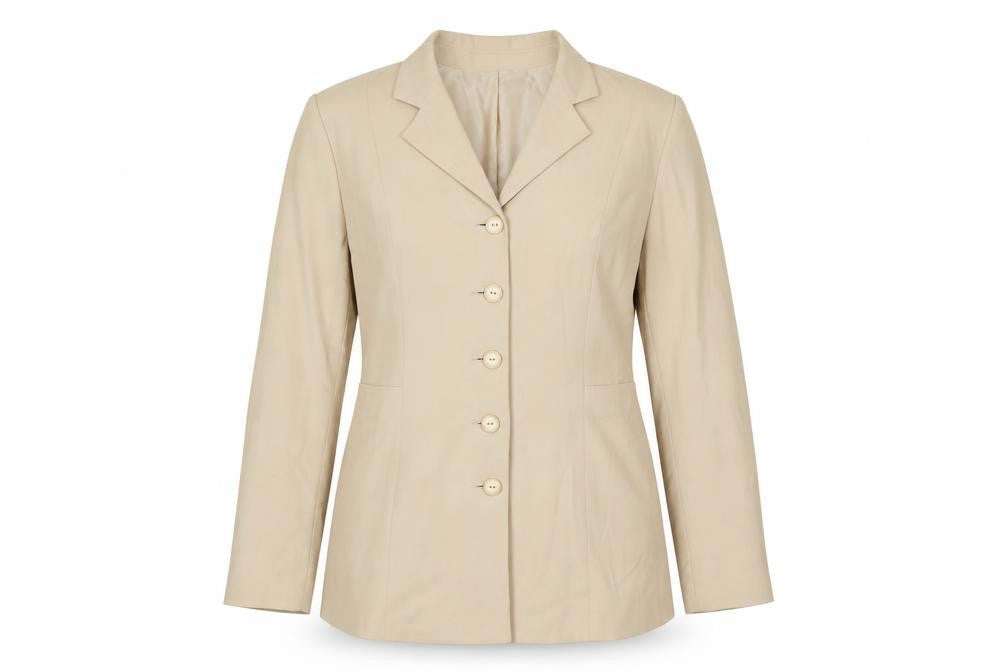 Simply Classic Womens Beige Size 14 Single-Breasted Suit Jacket