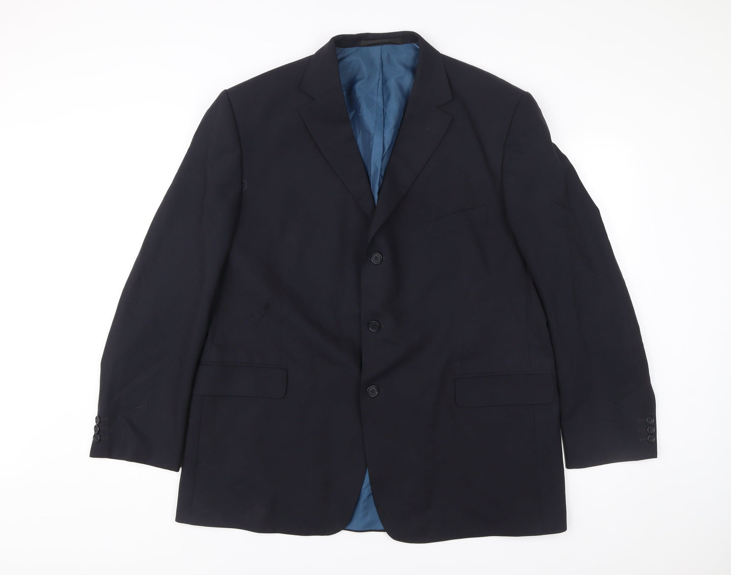 Marks and Spencer Men’s Navy Blue Wool Blend Blazer Jacket 46 M