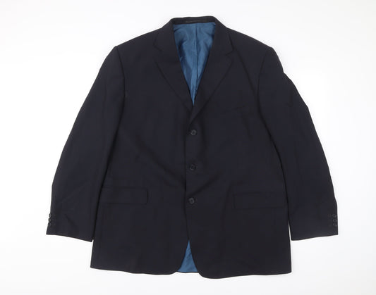 Marks and Spencer Men’s Navy Blue Wool Blend Blazer Jacket 46 M