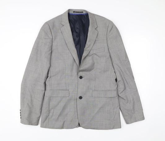 Topman Men’s Grey Blazer Jacket 38 Chest Wool Blend Formal