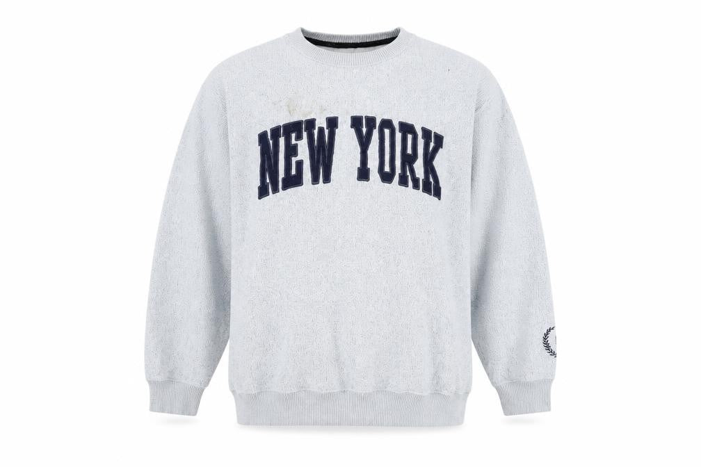 New York Popular Mens Grey Sweatshirt L Crew Neck Pullover Logo