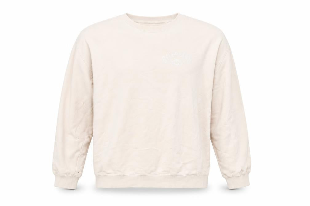 Billabong Mens Beige Crew Neck Sweatshirt Size S Graphic Pullover