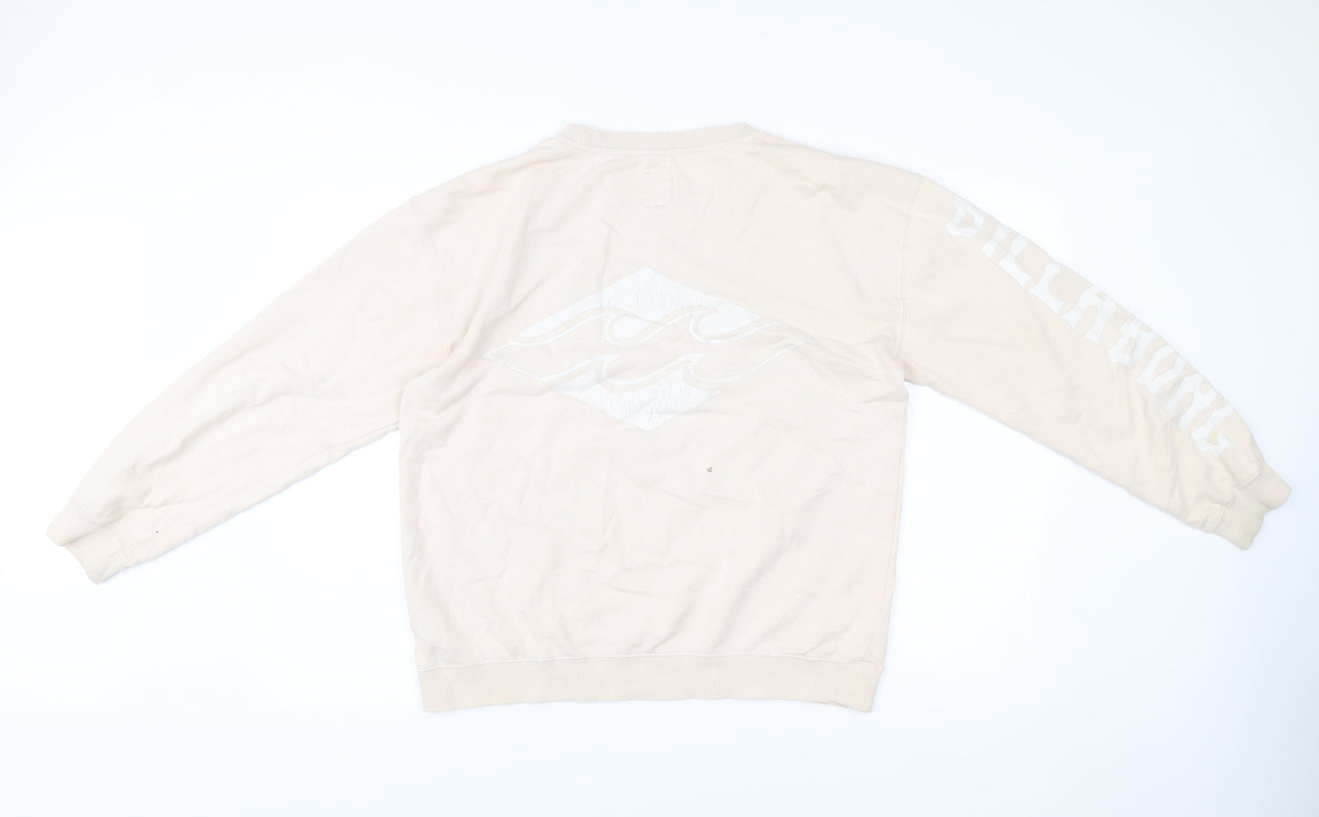 Billabong Mens Beige Crew Neck Sweatshirt Size S Graphic Pullover