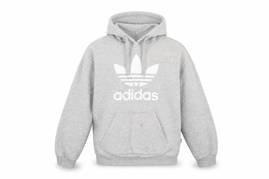 Adidas Womens Grey XS Pullover Hoodie Sweatshirt Logo Raglan