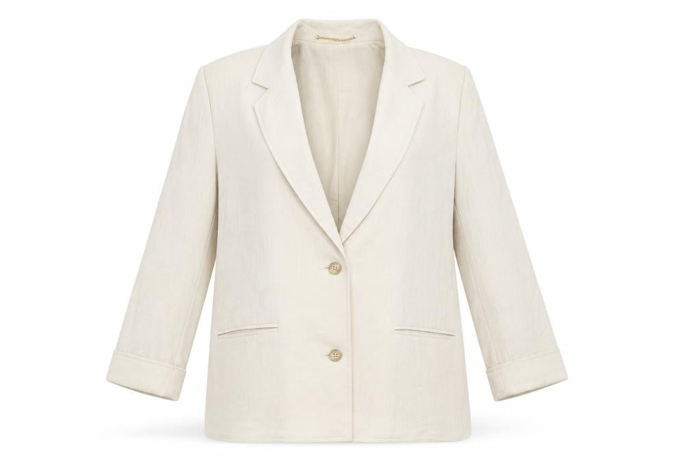 Viyella Women’s Beige Angora Blend Blazer Jacket UK 10 Classic Fit