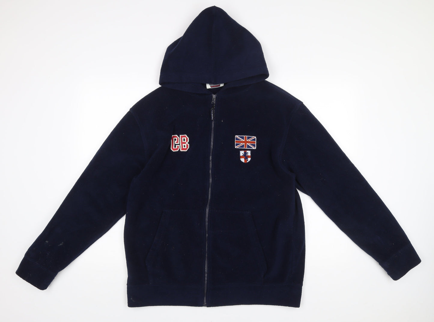 Turbulence Mens Blue L Fleece Full Zip Hooded Jacket Casual