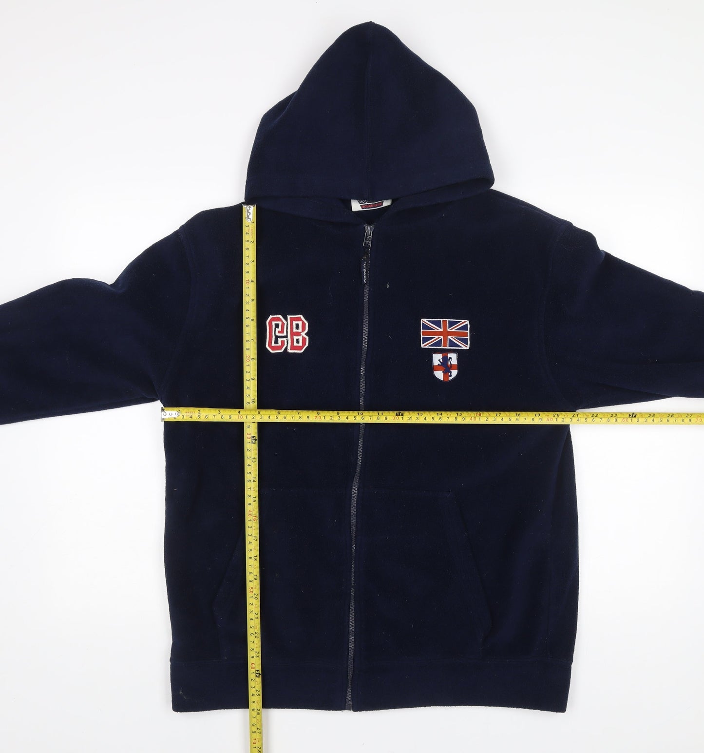 Turbulence Mens Blue L Fleece Full Zip Hooded Jacket Casual