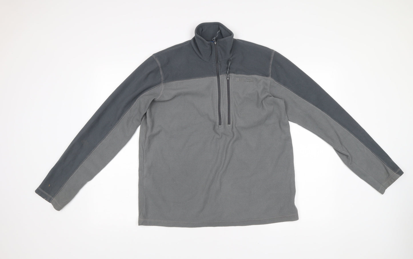 Mountain Warehouse Men's Grey Fleece Sweatshirt Small 1/2 Zip Lightweight