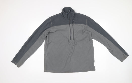 Mountain Warehouse Men's Grey Fleece Sweatshirt Small 1/2 Zip Lightweight