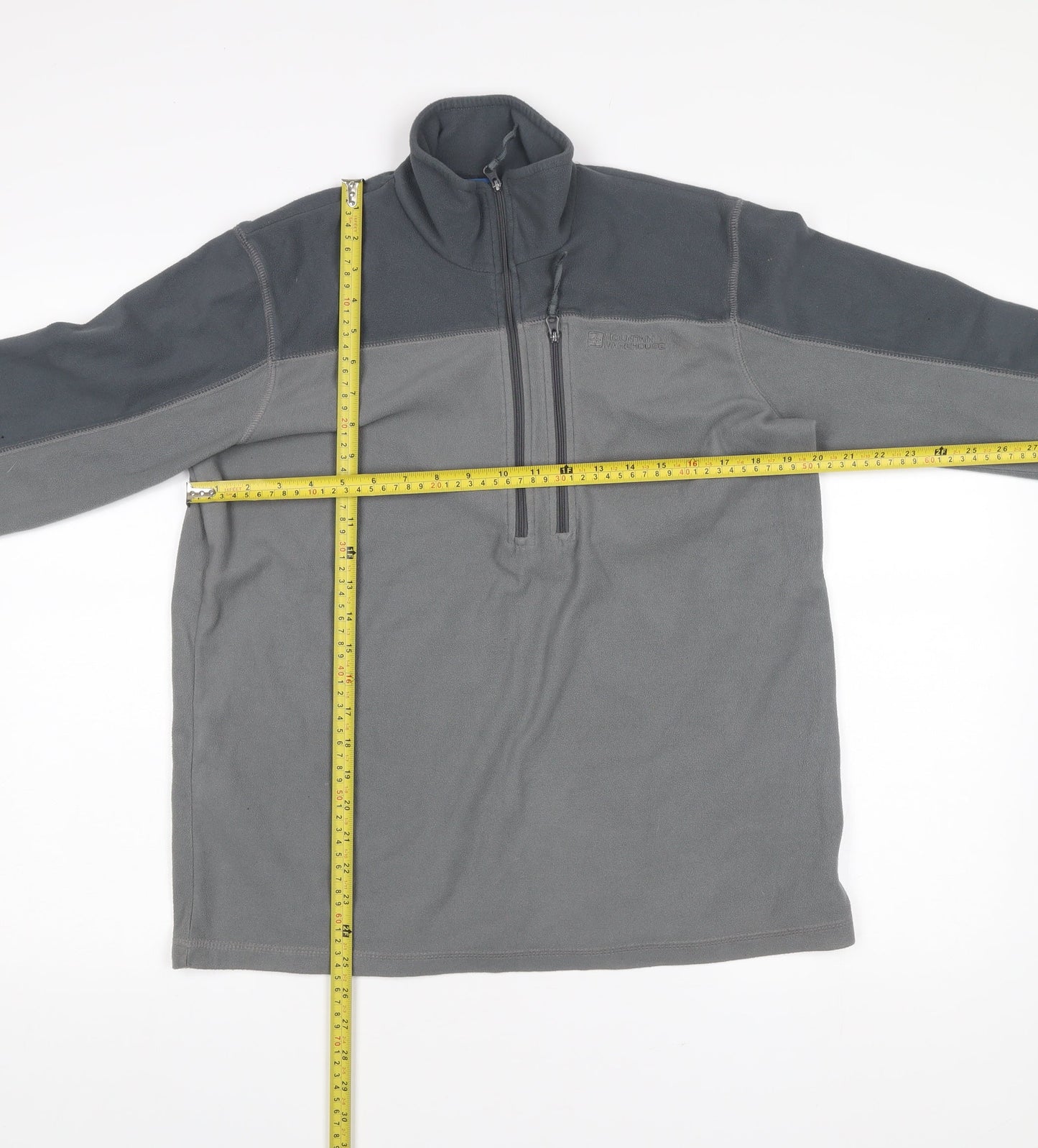 Mountain Warehouse Men's Grey Fleece Sweatshirt Small 1/2 Zip Lightweight
