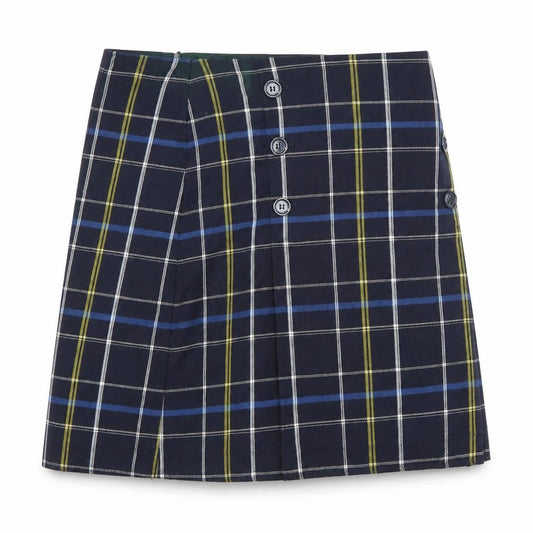 Marks & Spencer Women’s Blue Plaid Pleated Skirt UK12 Knee Length