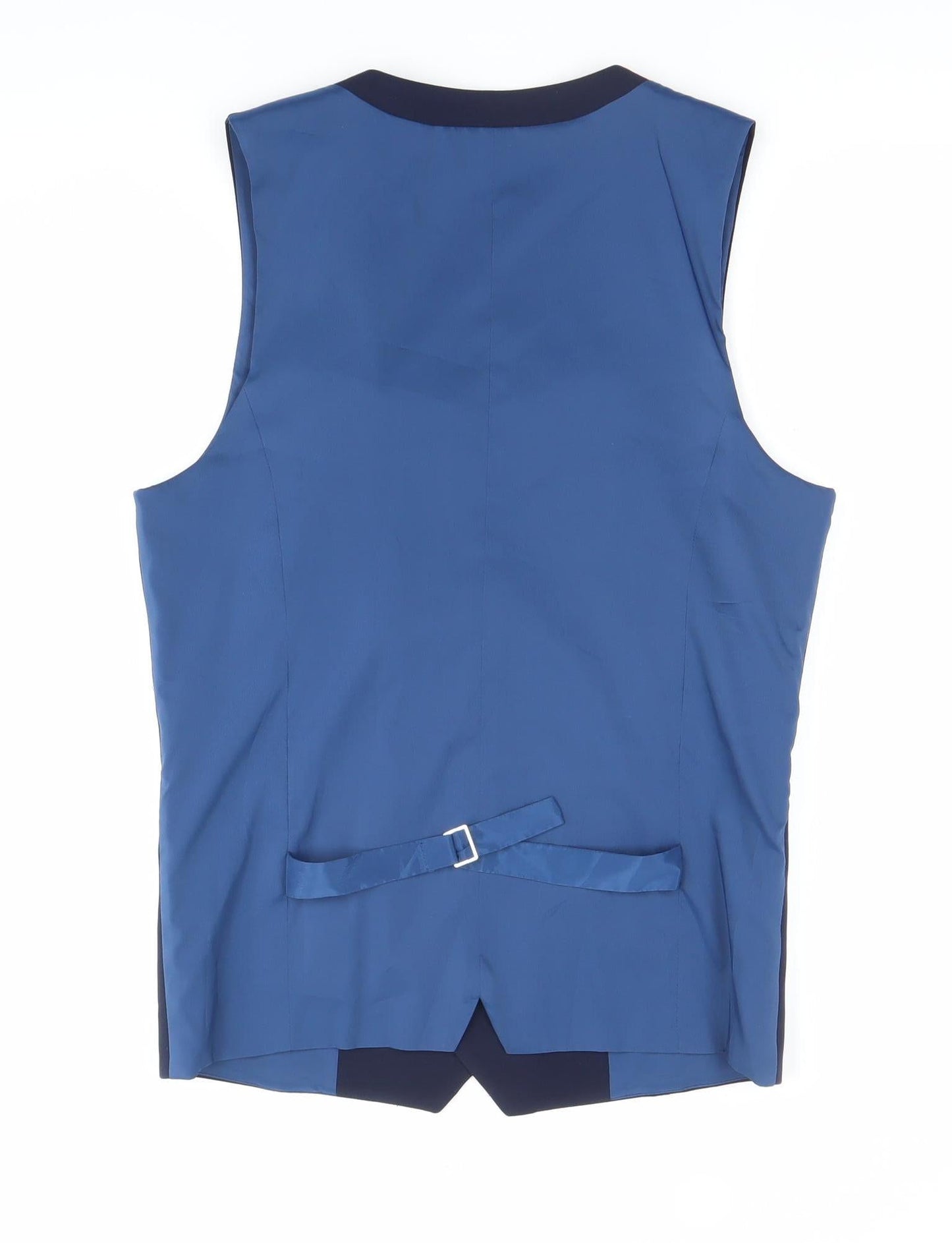 ONESIX5IVE Men's Blue Slim Fit Double-Breasted Waistcoat 36L