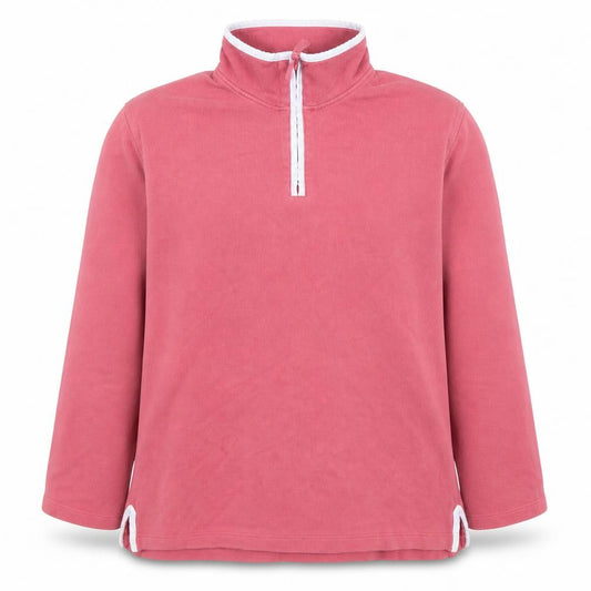 Boden Women’s Pink Cotton 1/4 Zip Sweatshirt Size M