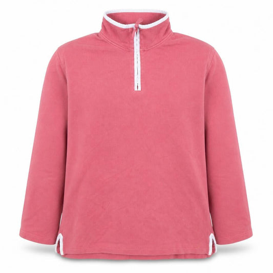 Boden Women’s Pink Cotton 1/4 Zip Sweatshirt Size M