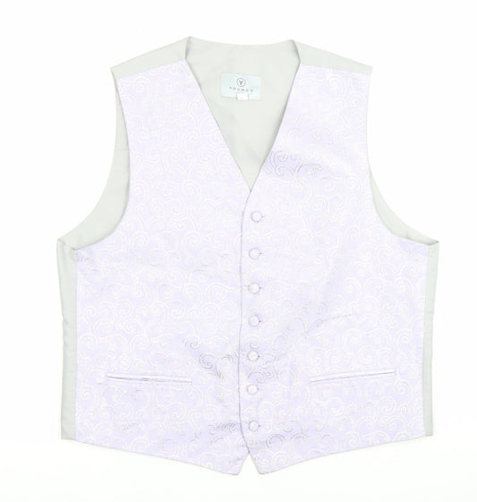 Youngs Hire Men's Purple Floral Waistcoat Size 44 Wedding Formal