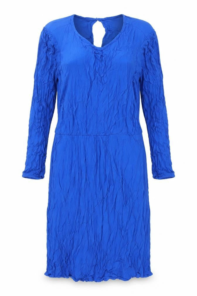 Next Women’s Blue Shift Dress Size 16 V-Neck Long Sleeve Knee Length