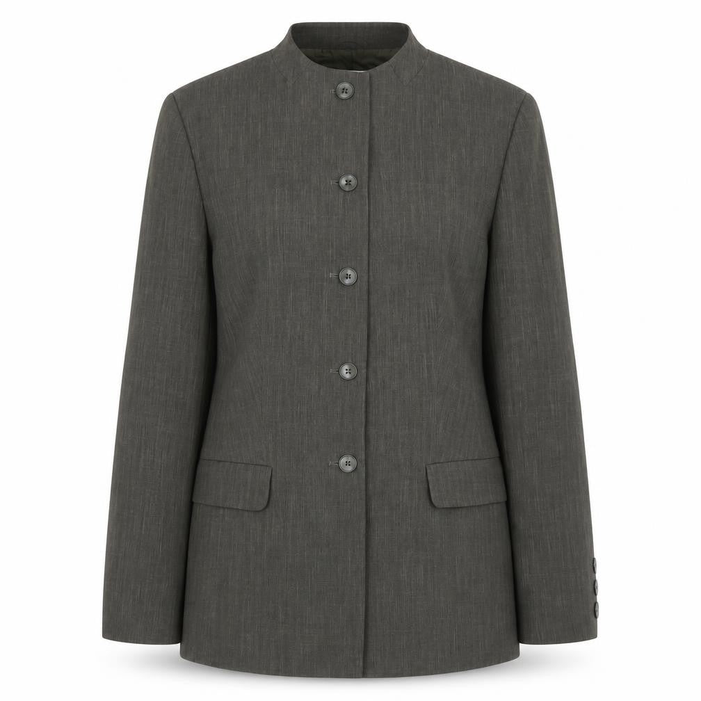 Bianca Womens Green Size 12 Polyester Single Breasted Suit Jacket
