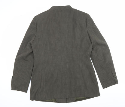 Bianca Womens Green Size 12 Polyester Single Breasted Suit Jacket