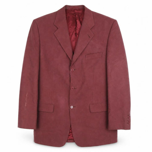 Hugo James Men’s Red 40 Blazer Jacket Single-Breasted Notch Lapel