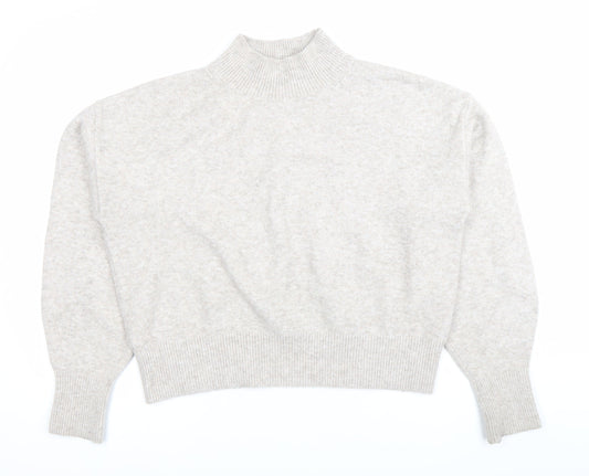 Anine Bing Womens Beige Mock Neck Wool Blend Jumper Size S