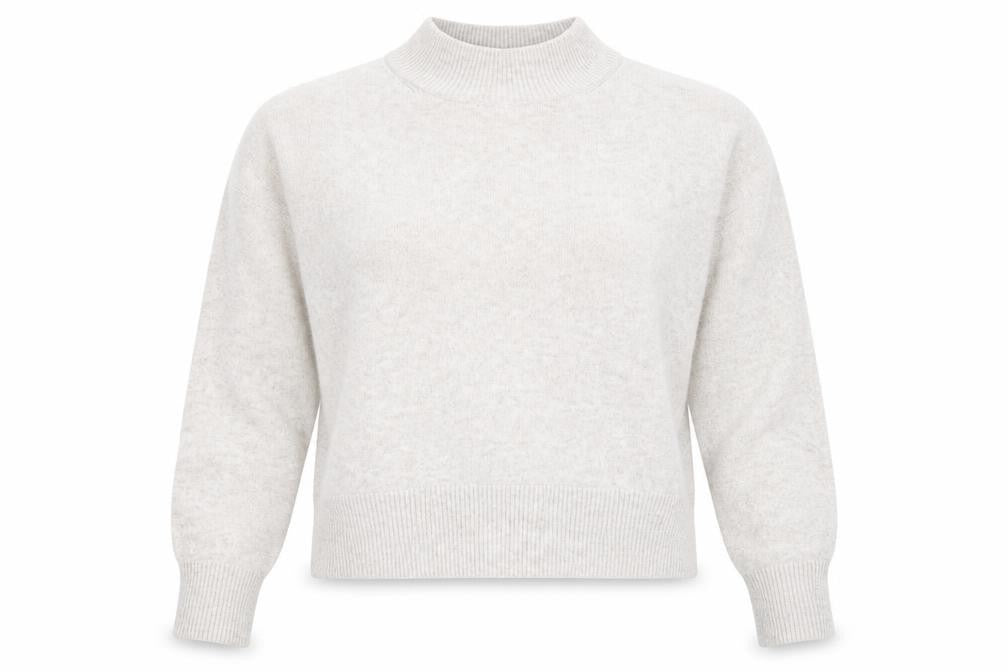 Anine Bing Womens Beige Mock Neck Wool Blend Jumper Size S