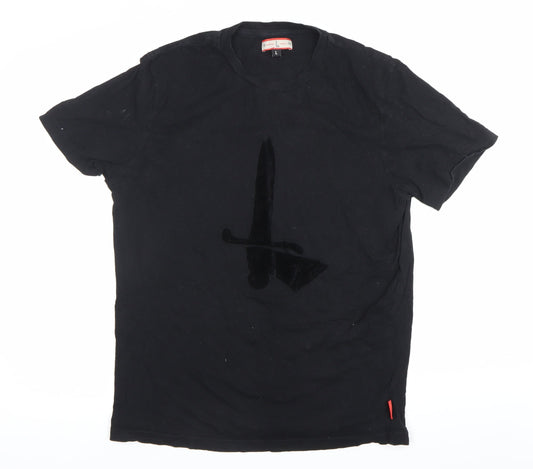 Charlton Athletic Mens Black Large Cotton Crew Neck Sports T-Shirt
