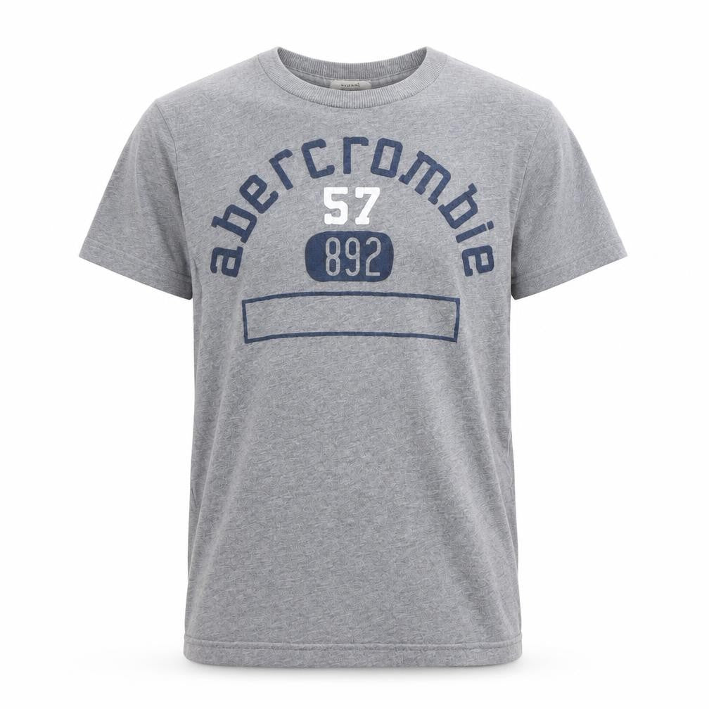 Abercrombie & Fitch Boys Grey Muscle Fit Graphic Logo T-Shirt Size M