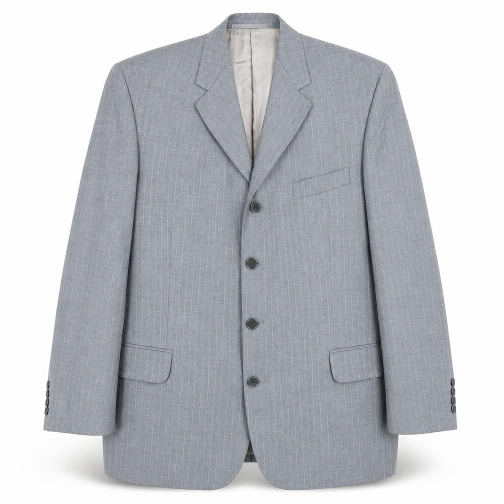 Jaeger Men’s Grey Pinstripe Wool Blazer Jacket 42R Classic Fit