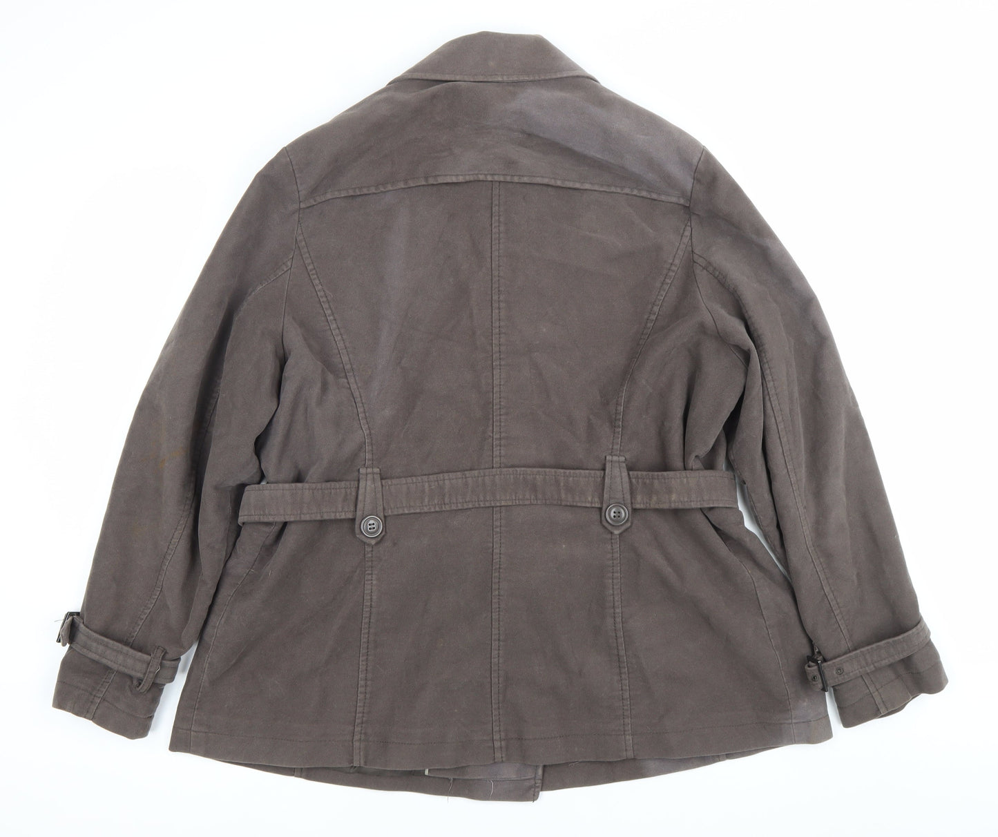 Marks and Spencer Women’s Brown Cotton Blend Pea Coat Size 22